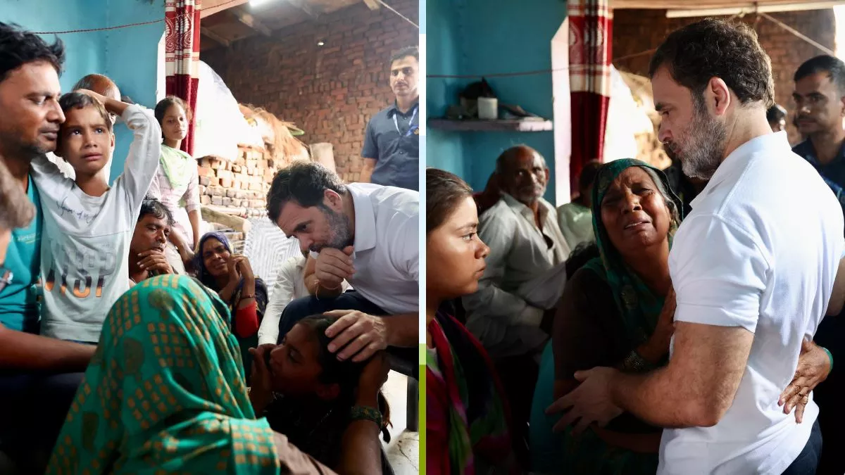 हाथरस हादसे के बाद पीड़ितों के घर पहुंचे राहुल गांधी
